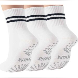 3 Pairs Womens Pilates Non Slip Yoga Socks, Dance, Gym